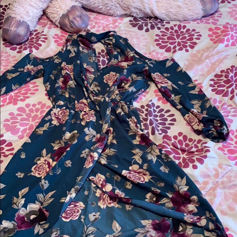 Blue and Purple Hi-Low Dress